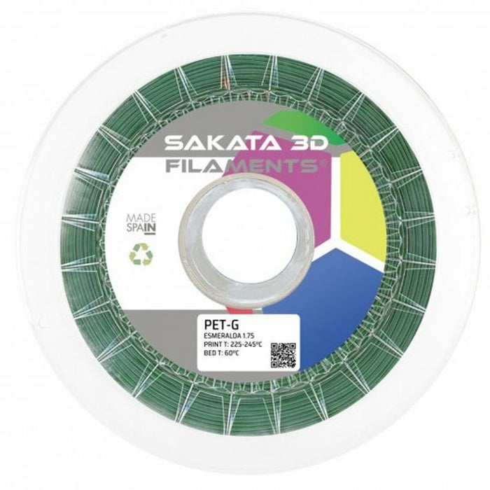 Bobină de filament Sakata 3D 10644123 PET-G Ø 1,75 mm Verde