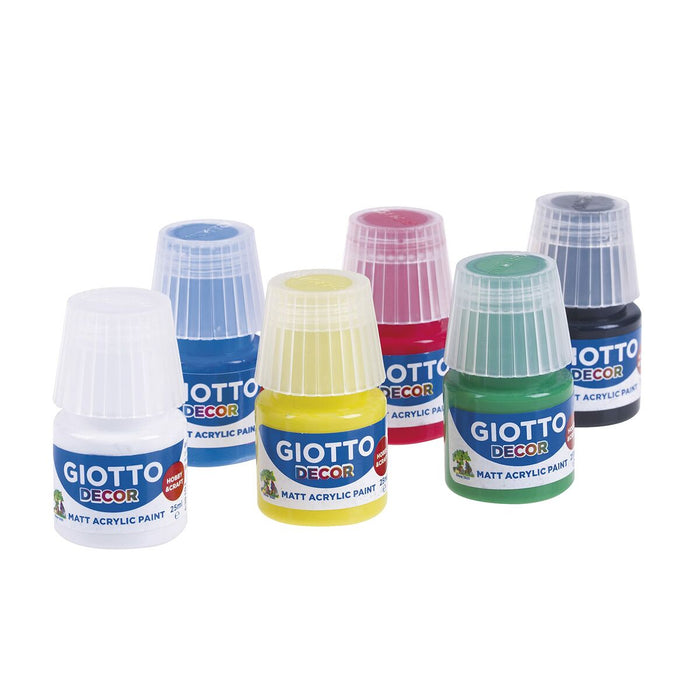 Tempera Giotto Decor Multicolor Alb 25 ml (6 Piese)