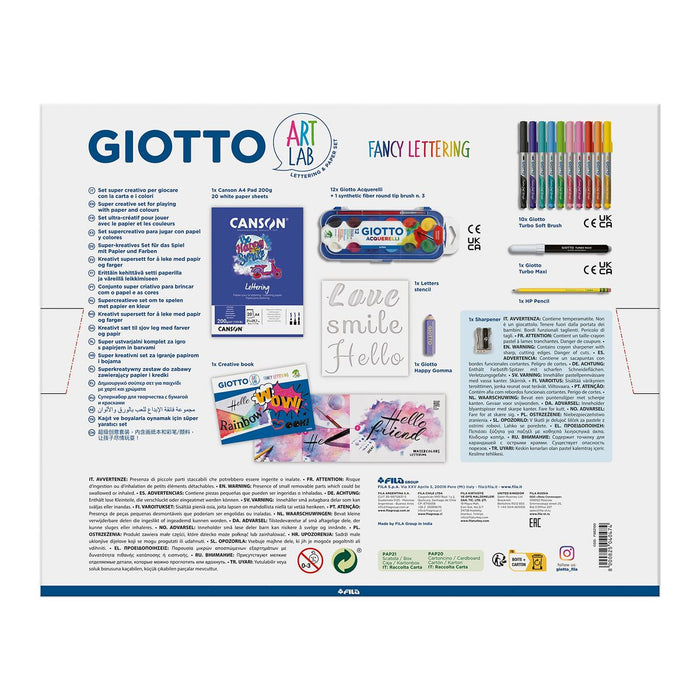 Set pentru desen Giotto Art Lab Fancy Lettering 45 Piese Multicolor
