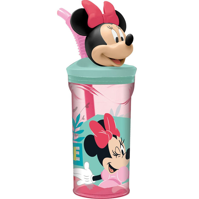 Pahar cu Pai Minnie Mouse CZ11337 Roz 360 ml 3D
