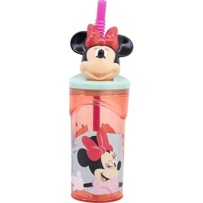 Pahar cu Pai Minnie Mouse CZ11337 Roz 360 ml 3D
