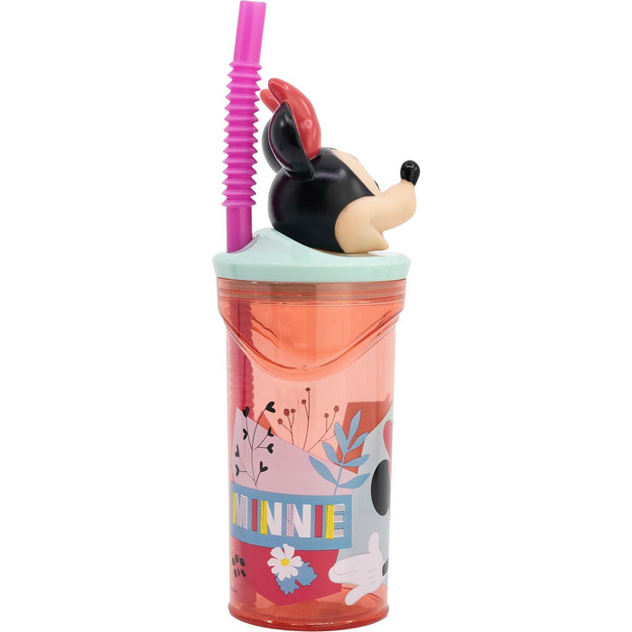 Pahar cu Pai Minnie Mouse CZ11337 Roz 360 ml 3D