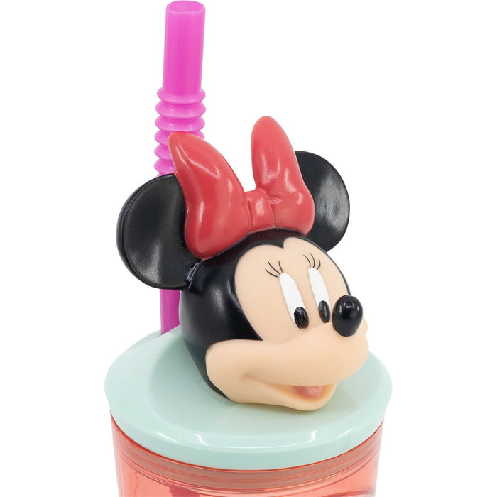 Pahar cu Pai Minnie Mouse CZ11337 Roz 360 ml 3D
