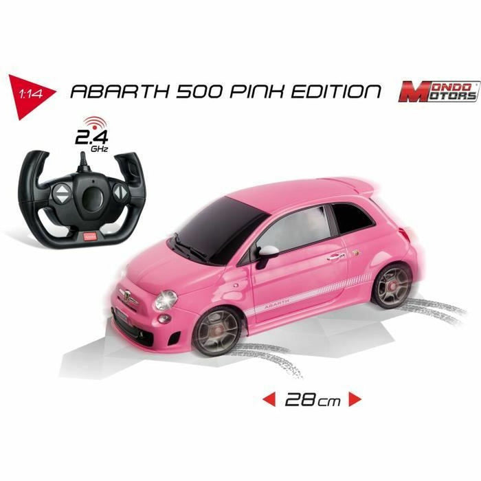 Mașină Radio Control Mondo Fiat 500 Abarth Roz 1:14