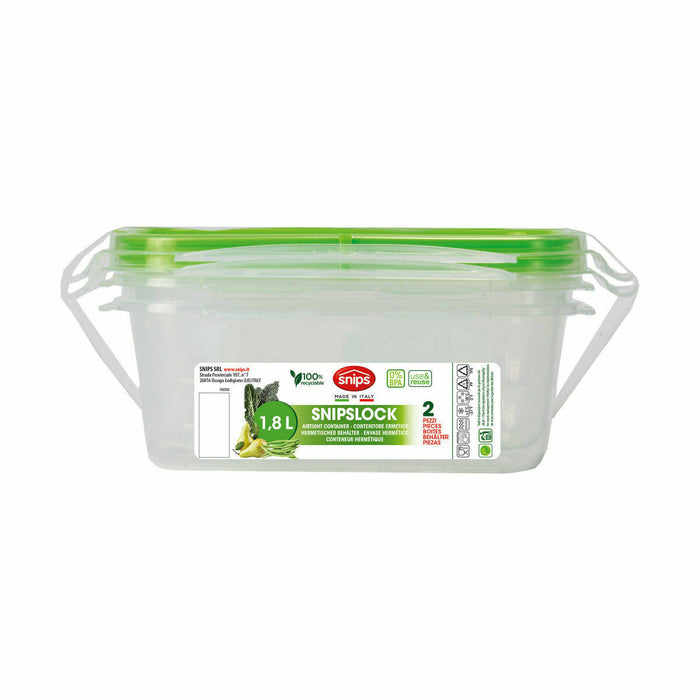 Cutie pentru Prânz Snips Închidere ermetică 1,8 L Dreptunghiular (12 Unități)