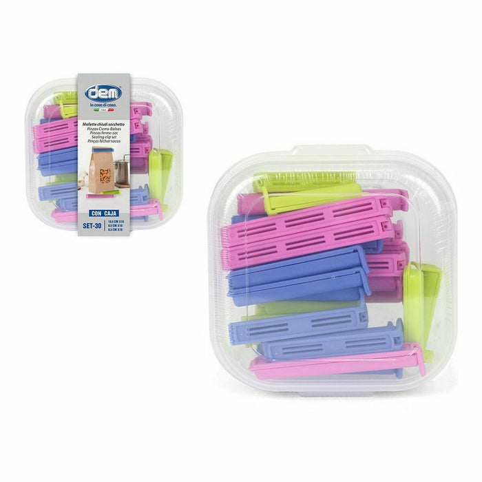 Cleme pentru etanșarea pungilor Dem 30 Piese 16 x 16 x 5 cm (24 Unități) (30 pcs)