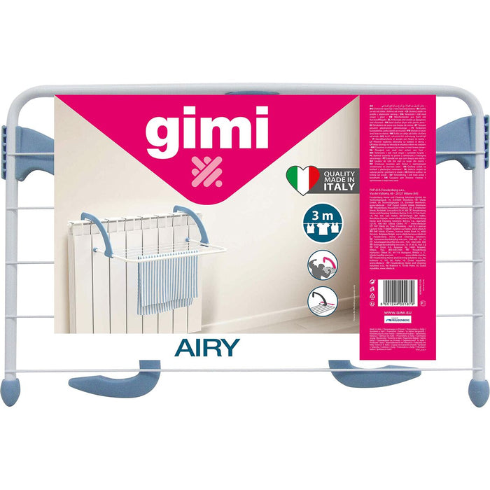 Suport de întins rufe Gimi 153460 Airy Radiator Argintiu Oțel inoxidabil (52 x 35 x 18 cm) (3 m)