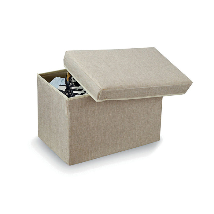Puff Domopak Living Maison Compartiment de stocare Bej Pânză (49 x 31 x 31 cm)