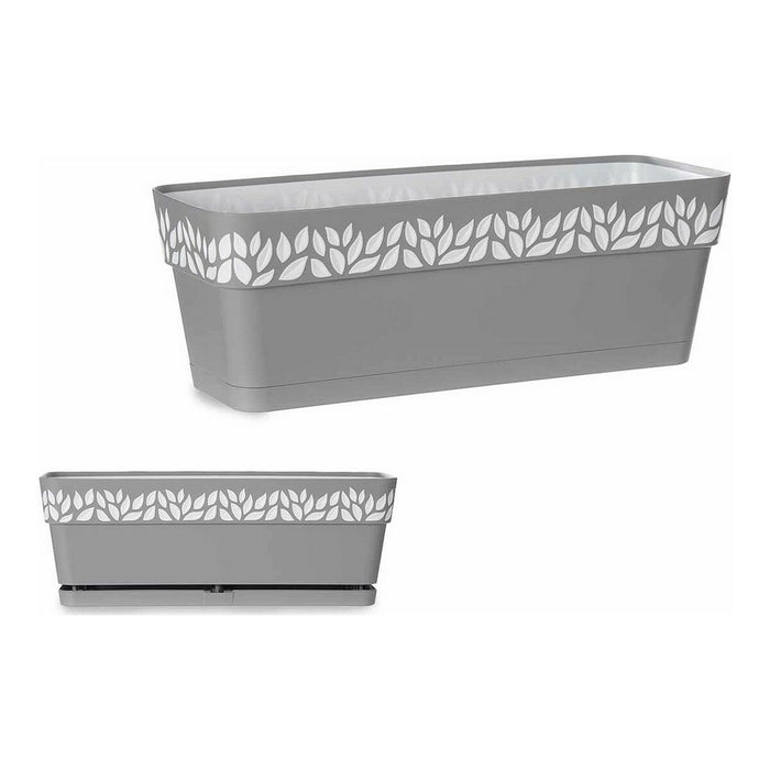 Jardinieră cu auto-udare Stefanplast 3920521 Gri Alb Plastic