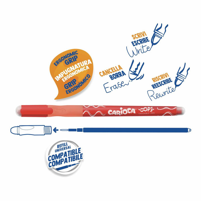 Stilou Carioca Oops Roșu 0,7 mm 12 Piese