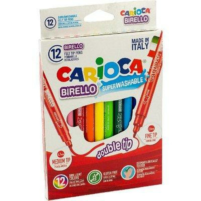 Set de Carioci Carioca Birello 12 Piese Multicolor Cu două capete (12 Piese) (4 Unități)