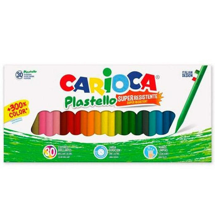 Creioane ceară colorate Carioca Plastello Multicolor (54 Unități)