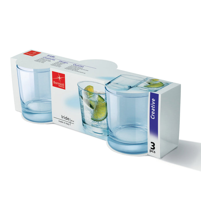 Set de pahare Bormioli Rocco Iride Albastru 3 Unități Sticlă 255 ml