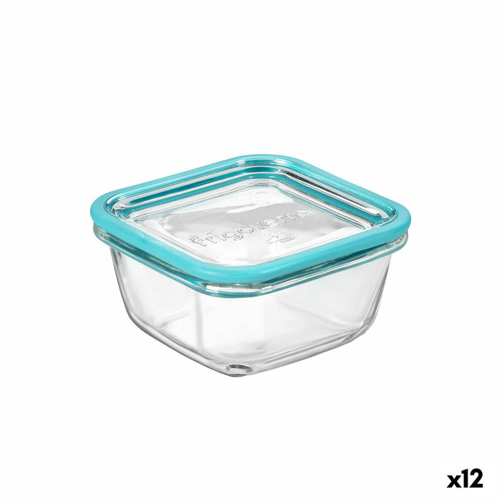 Cutie pătrată pentru prânz cu capac Bormioli Rocco Frigoverre Future Transparent Sticlă 420 ml (12 Unități)