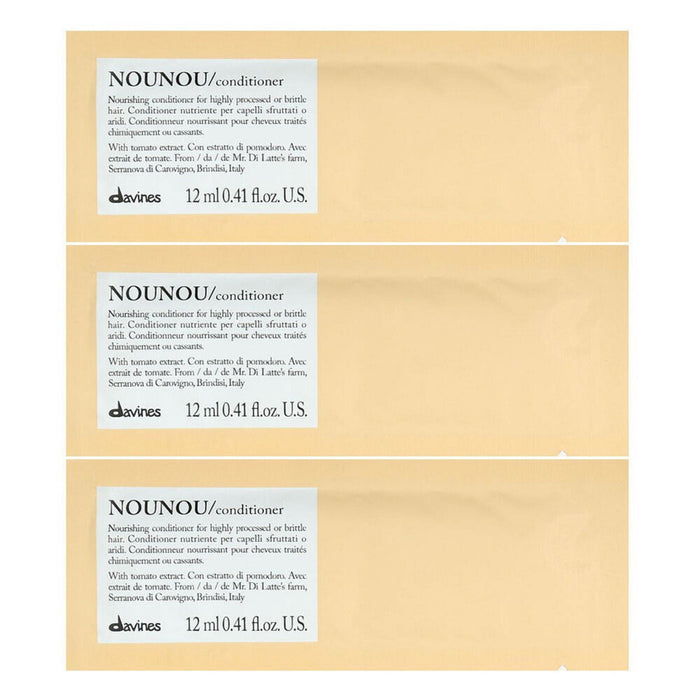 Balsam de păr Davines Nounou, hrănitor, pentru păr tratat sau fragil, 12 buc. x 12 ml