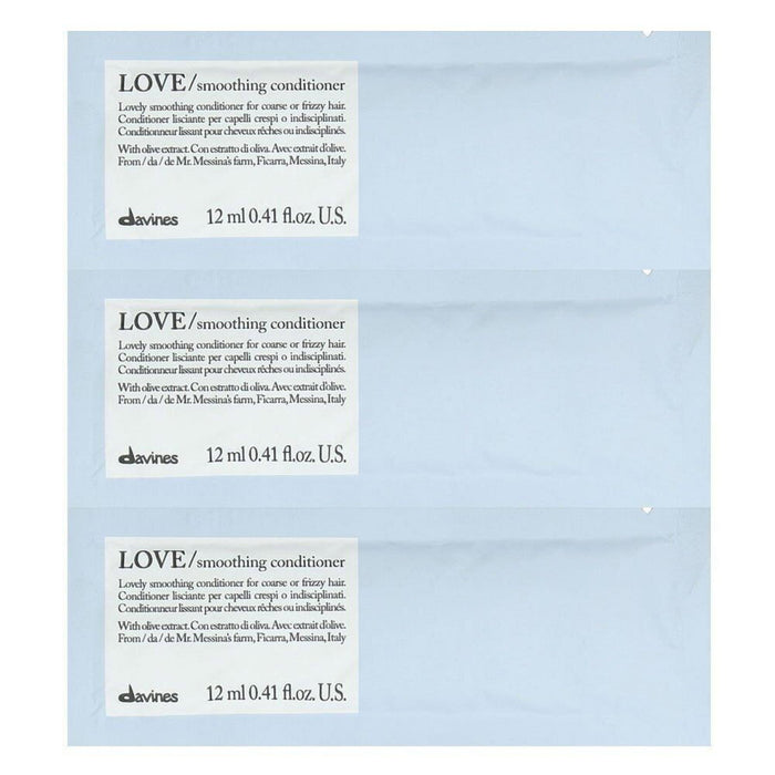 Balsam de păr Davines Love Smoothing, pentru păr aspru sau cu tendință de încrețire, 12 x 12 ml