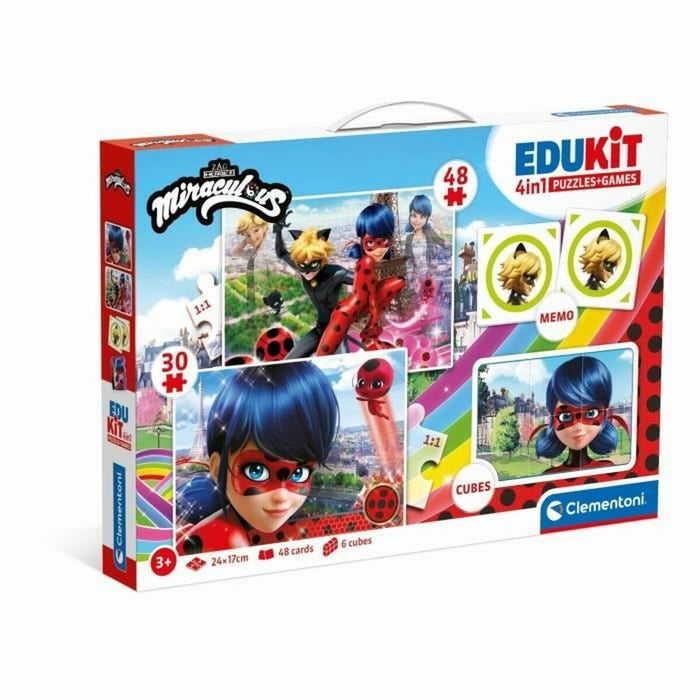 Set de 4 Puzzle-uri Miraculous: Tales of Ladybug & Cat Noir Clementoni Edukit