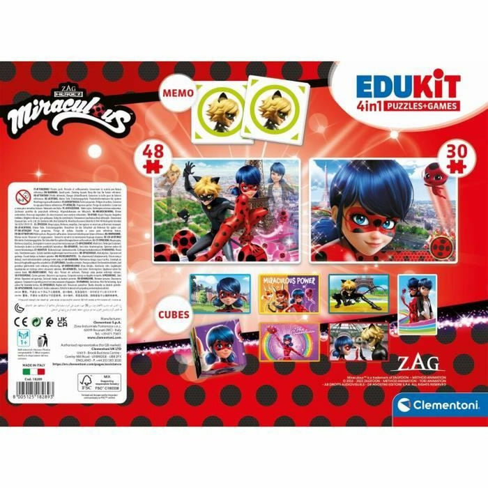 Set de 4 Puzzle-uri Miraculous: Tales of Ladybug & Cat Noir Clementoni Edukit