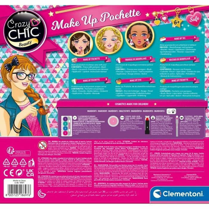 Set de Machiaj pentru Copii Clementoni Crazy Chic Multicolor