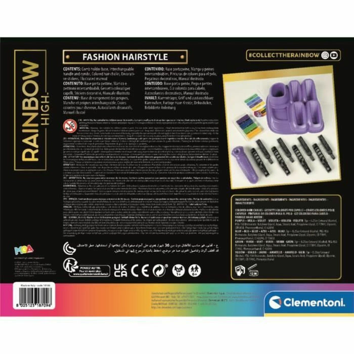 Vopsea Temporară Clementoni Rainbow High Vaikų plaukų kirpimo rinkinys