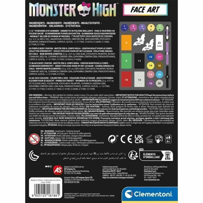Set de Machiaj pentru Copii Clementoni Monster High Fashion Designer Multicolor