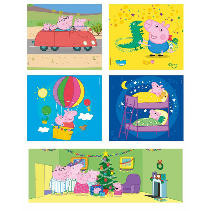 Set de 10 Puzzle-uri Peppa Pig Clementoni SuperColor 220 Piese