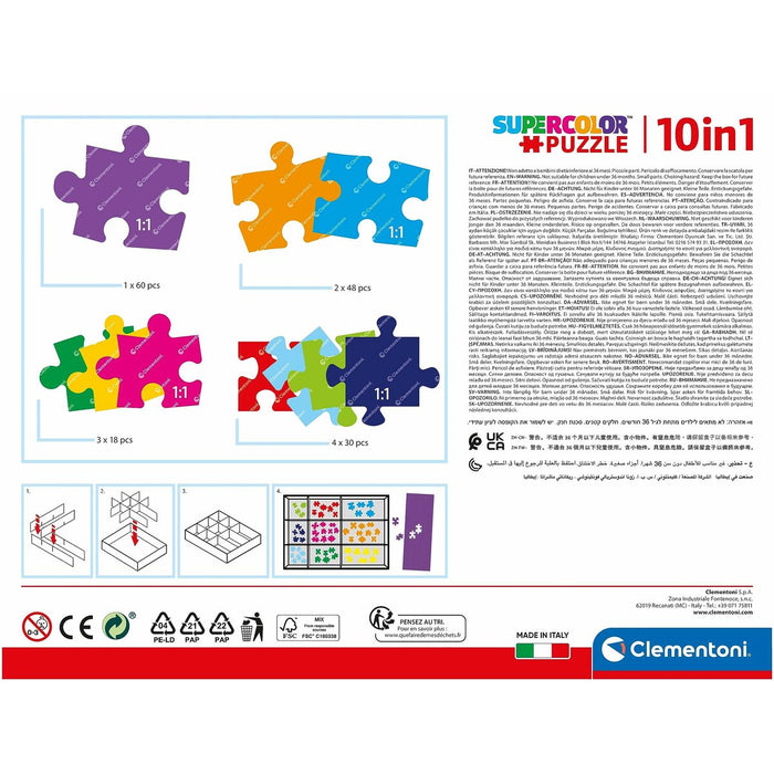 Set de 10 Puzzle-uri Peppa Pig Clementoni SuperColor 220 Piese