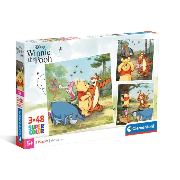 Puzzle Clementoni Disney Winnie the Pooh, 3 x 48 piese, 5+ ani, 21 x 20,5 cm