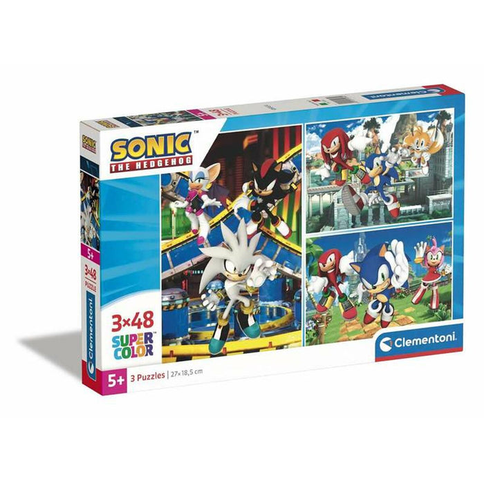Puzzle Sonic 48 Piese 3 în 1 Infantil