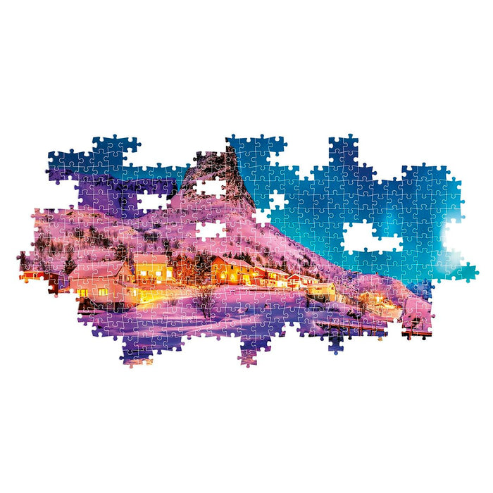 Puzzle Clementoni Panorama: Colourful night over Lofoten Island 1000 Piese
