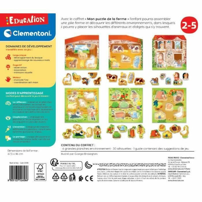 Joc Educativ Clementoni Mon Puzzle de la Ferme (FR) Multicolor (30 Piese)