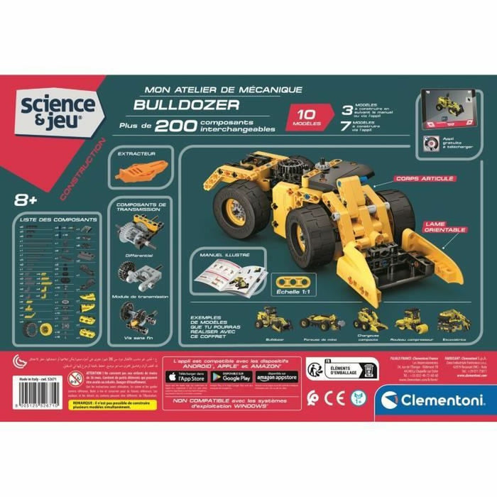 Tractor cu Lopată Clementoni Bulldozer STEM + 8 Ani 10 Modele