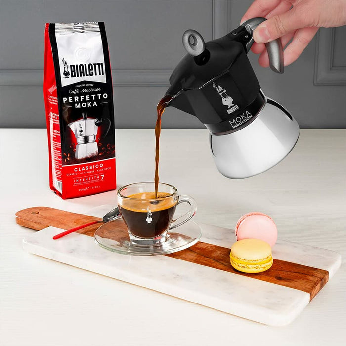 Cafetieră Italiană Bialetti Moka Induction Negru Metal Oțel inoxidabil Aluminiu 100 ml 2 Hrníčky