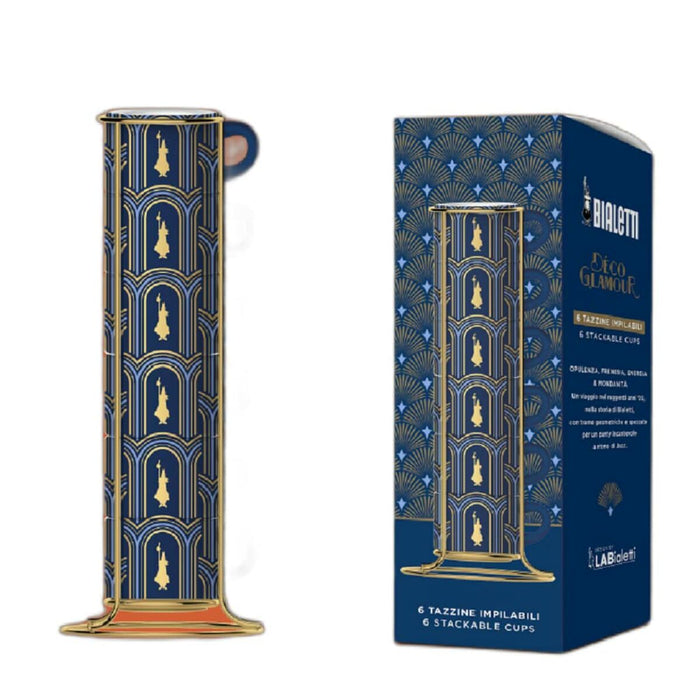Set de 6 Căni de Cafea Bialetti Deco Glamour Albastru