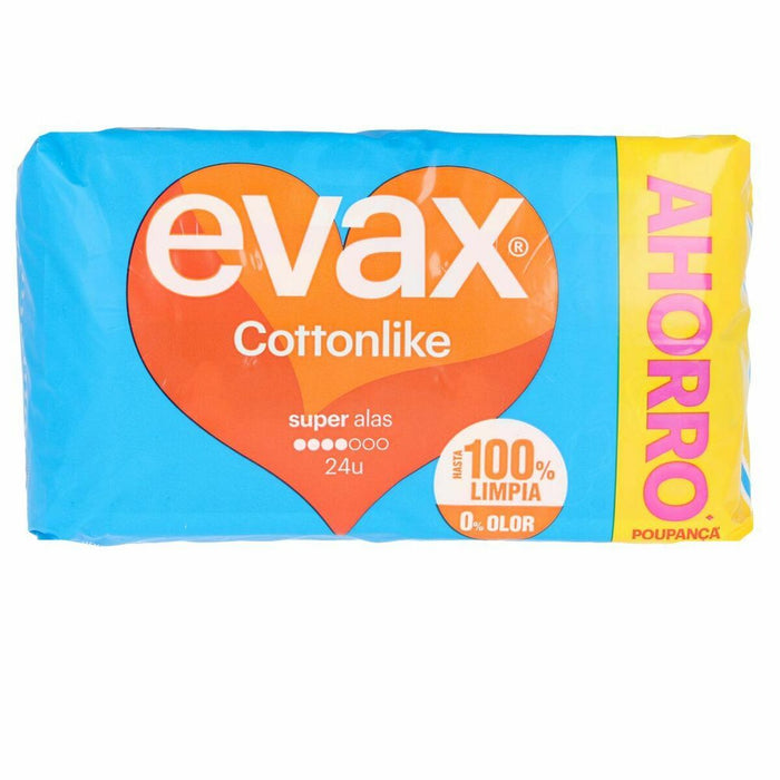 Absorbante Super cu Aripioare Evax Cottonlike (24 uds)