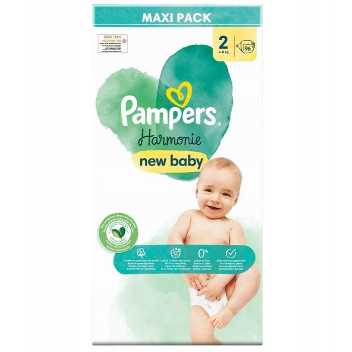 Scutece de unică folosință Pampers Harmonie 4-8 kg 2 (96 Unități)