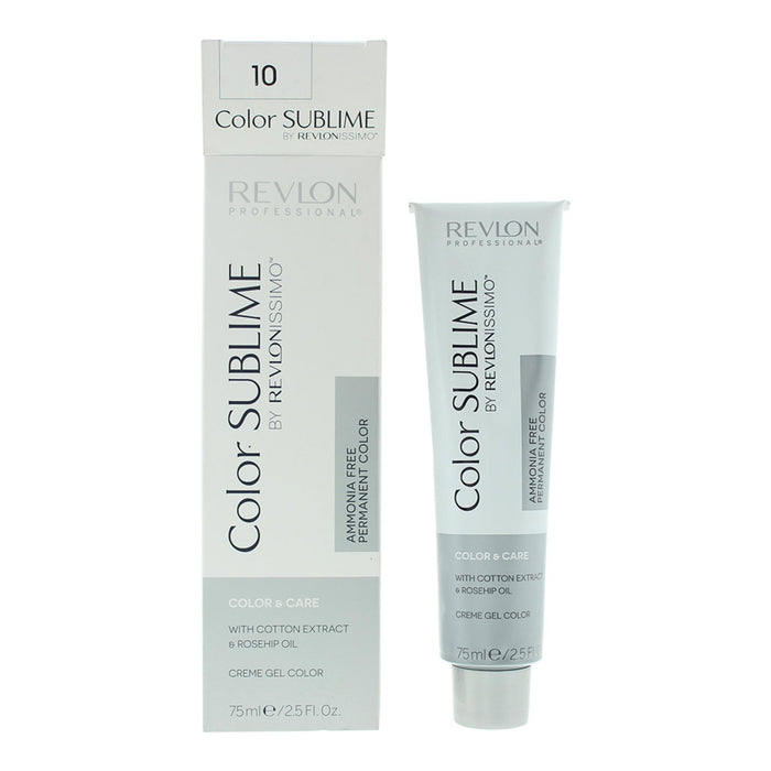 Vopsea permanentă de păr Revlon Color Sublime, fără amoniac, nuanța 10 Lightest Blonde, 75 ml