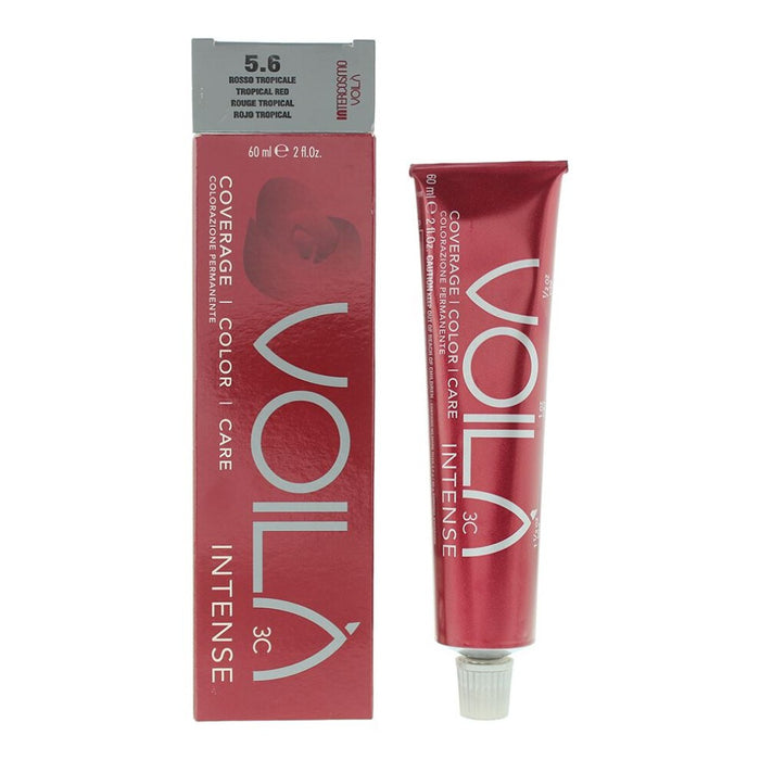 Vopsea permanentă de păr Intercosmo Voila 3C Intense, nuanța 5.6 Tropical Red, 60 ml