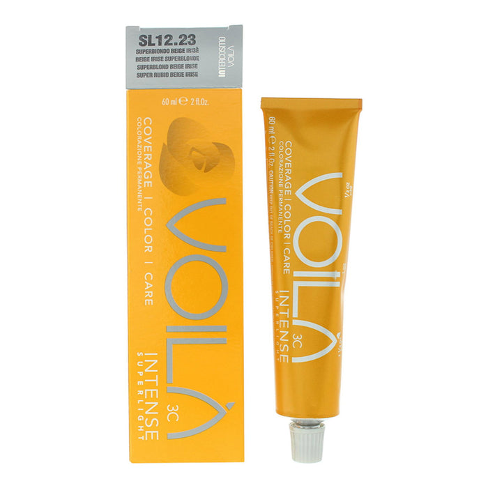 Cremă de colorare a părului Intercosmo Voila 3C Intense, nuanța SL12.23 Beige Irise Superblonde, 60 ml