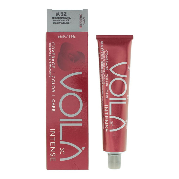 Vopsea permanentă de păr Intercosmo Voila 3C Intense, nuanța 52 Frosted Magenta, 60 ml