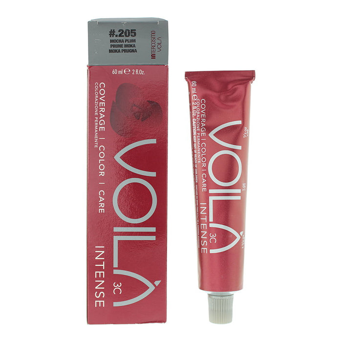 Vopsea permanentă de păr Intercosmo Voila 3C Intense, nuanța 205 Mocha Plum, 60 ml