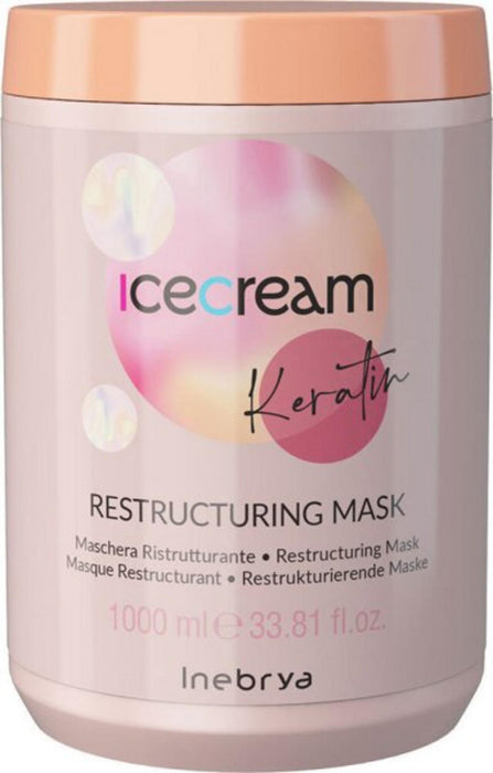 Mască de păr Inebrya Ice Cream Keratin, restructurantă, 1000 ml