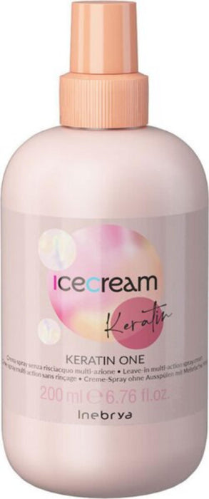 Balsam spray fără clătire Inebrya Ice Cream Keratin, restructurant, 200 ml