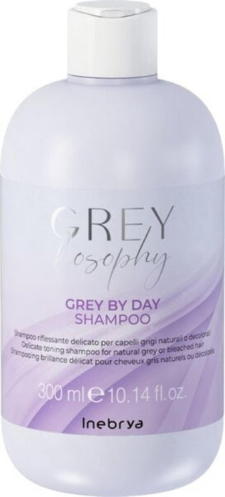 Șampon Inebrya Grey By Day, pentru neutralizarea tonurilor galbene, pentru păr cărunt sau decolorat, 300 ml