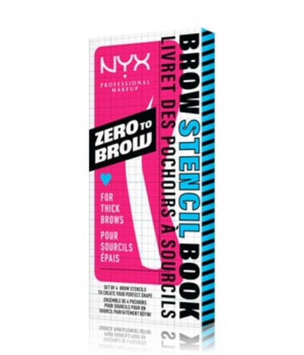 Set Nyx Zero To Brow, șabloane pentru sprâncene groase, 4 buc