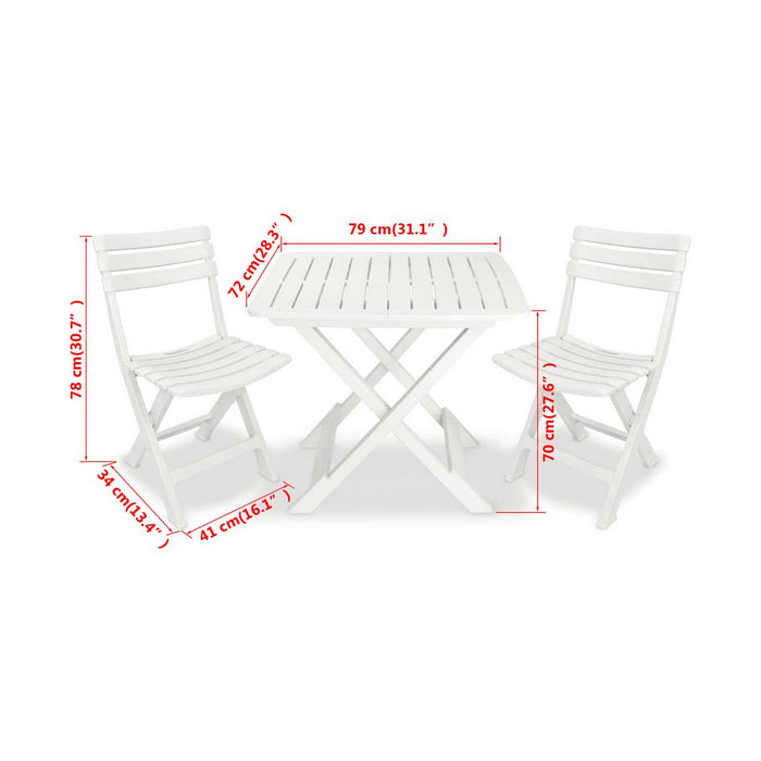 Set de Masă cu 2 Scaune IPAE Progarden Camping Set polipropilenă