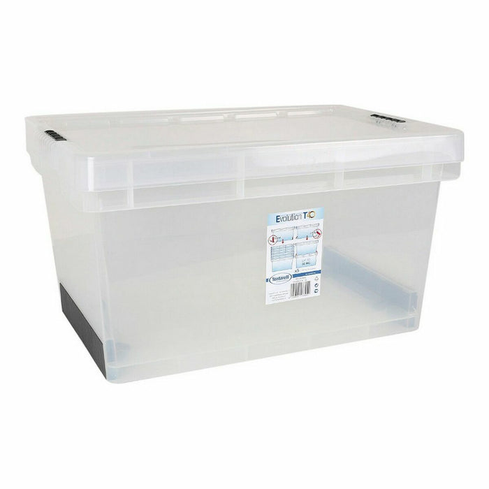 Cutie de depozitare cu capac Evolution Transparent 57 x 39 x 31 cm (4 Unități) (60 x 40 x 30 cm)