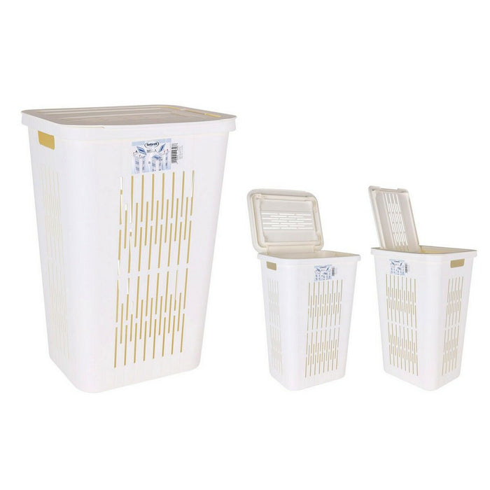 Coș pentru rufe murdare Inde Bella Alb 60 L 40,5 x 33 x 59 cm (5 Unități)