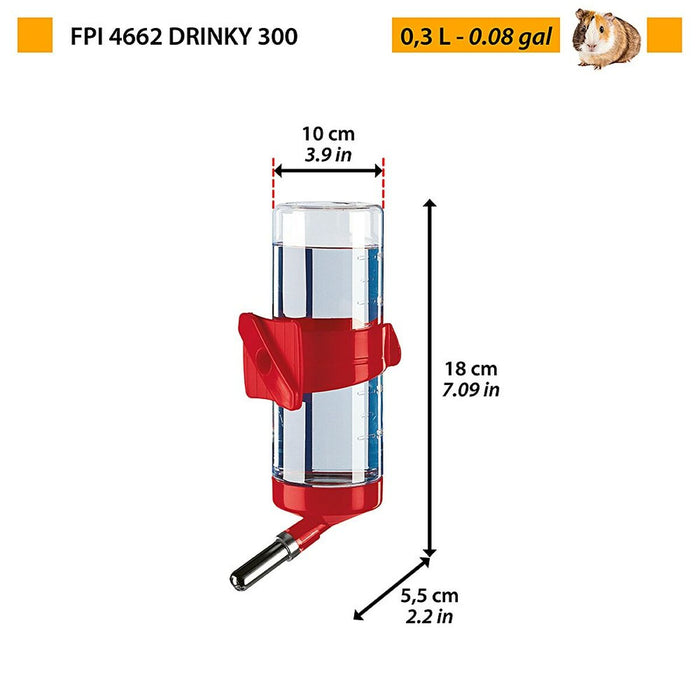 Castron de hrană pentru animale de companie Ferplast Fpi 4660 Drinky 75 Alb Negru Oțel inoxidabil Plastic/Oțel inoxidabil 300 ml