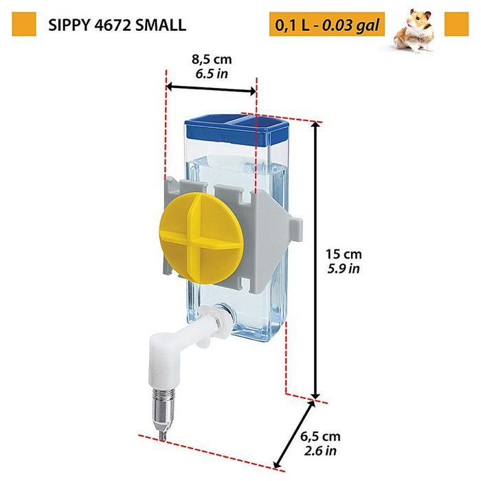 Dozator de apă Ferplast Sippy 4672 Albastru Transparent Oțel inoxidabil Plastic Plastic/Oțel inoxidabil 100 ml